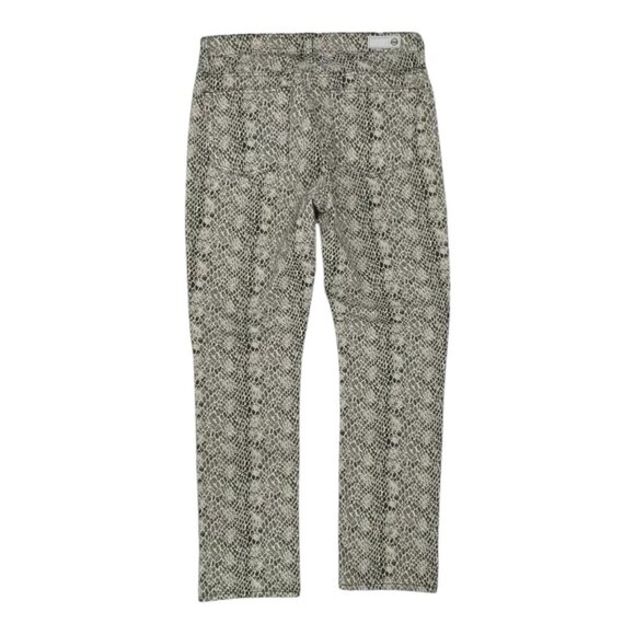 Adriano Goldschmied High-Rise Straight Snake Print Cropped Jeans Size 30 - Picture 6 of 10